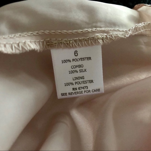 Quiet Luxury 100% silk  Illusion Fit and Flare Dress - Picture 6 of 6